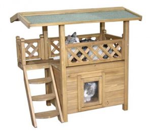 Das Outdoor Katzenhaus „Lodge“ von Kerbl ist ideal für den Garten